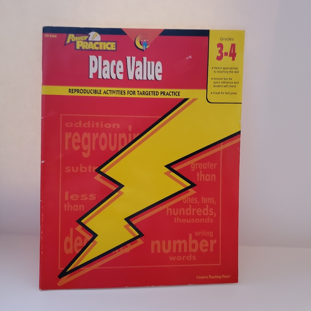 Place Value Practice Workbook for Grades 3-4 Unused Paperback